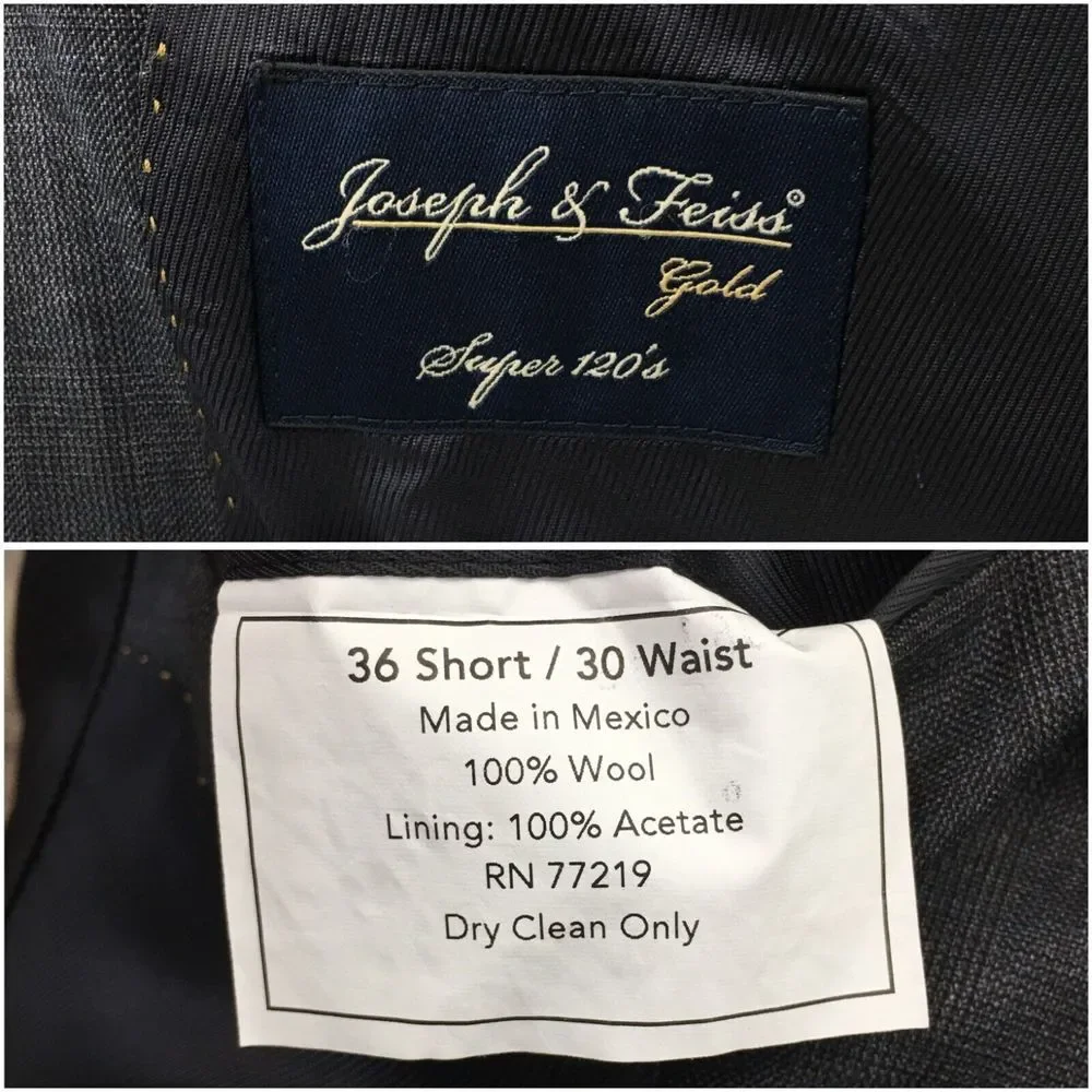 JOSEPH & FEISS Mens Blazer Sport Coat Casual Jacket Size 36S Wool Suit‎